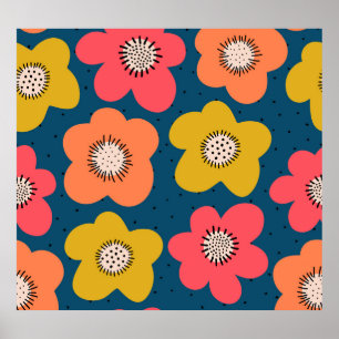 Bold floral Scandinavian pattern: seamless decor