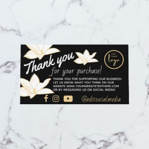 Bold Floral Thank you for Business Enclosure Card