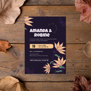 Bold Floral Wedding Invitation