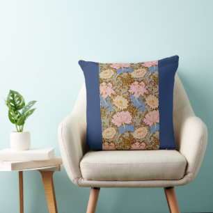 Bold Floral William Morris Design Cushion