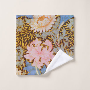 Bold Floral Wm Morris Design Add a Name Bath Towel Set