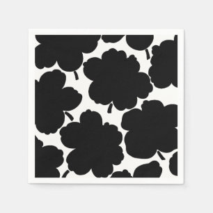 Bold Florals Monochrome Black & White Napkin