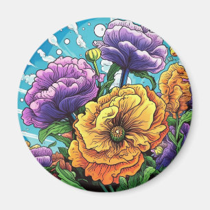 Bold flower bright magnet