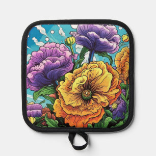 Bold flower bright  pot holder