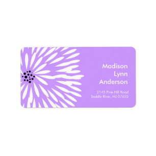 Bold Flower on Brown Return Address Labels. Label