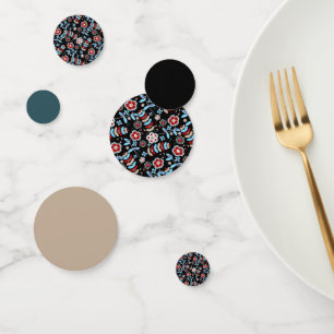 Bold Folk Floral Pattern Confetti