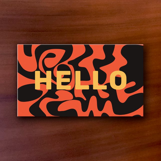 Bold Font Groovy Black Orange Hot Pink Business Card (Creator Uploaded)