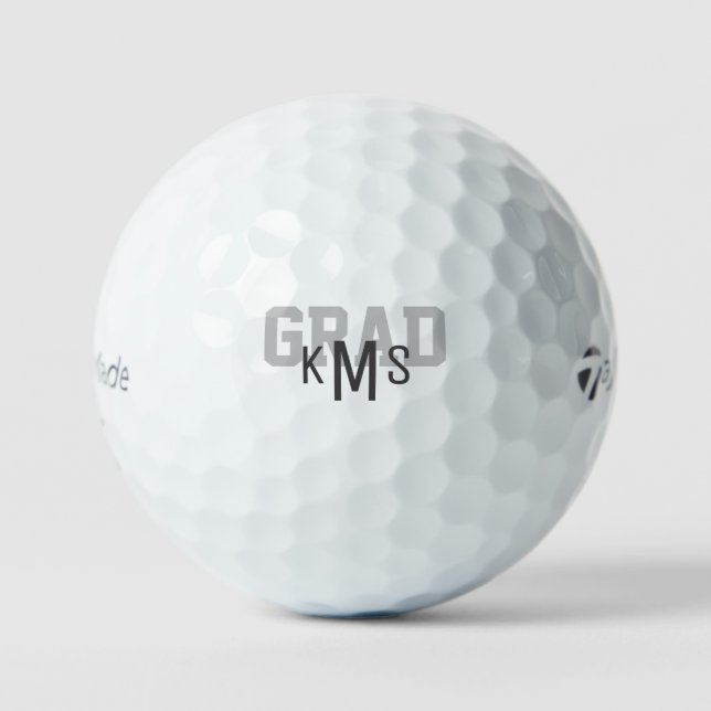 Bold Font Monogram Grad Titleist Pro V1 Golf Balls (Front)