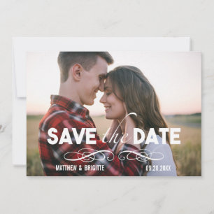 Bold Font Simple Photo Save the Date