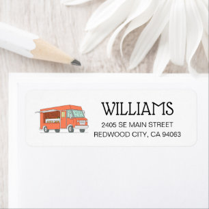 Bold Food Truck Return Address Label