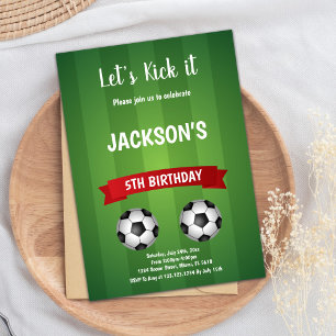 Bold Football Party Theme for Kids Invitation