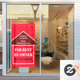  BOLD FOR RENT BY OWNER Real Estate Customised   Window Cling