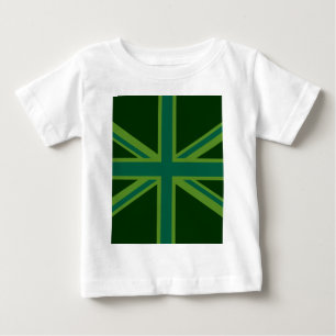 Bold Forest Green Union Jack Baby T-Shirt