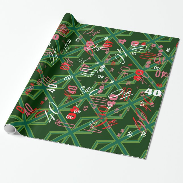 Bold Forest Green Union Jack Wrapping Paper (Unrolled)