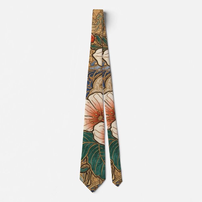 Bold Formal Cloisonne Floral Wedding Tie (Front)