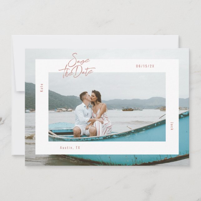 Bold Frame Save the Date card (Front)