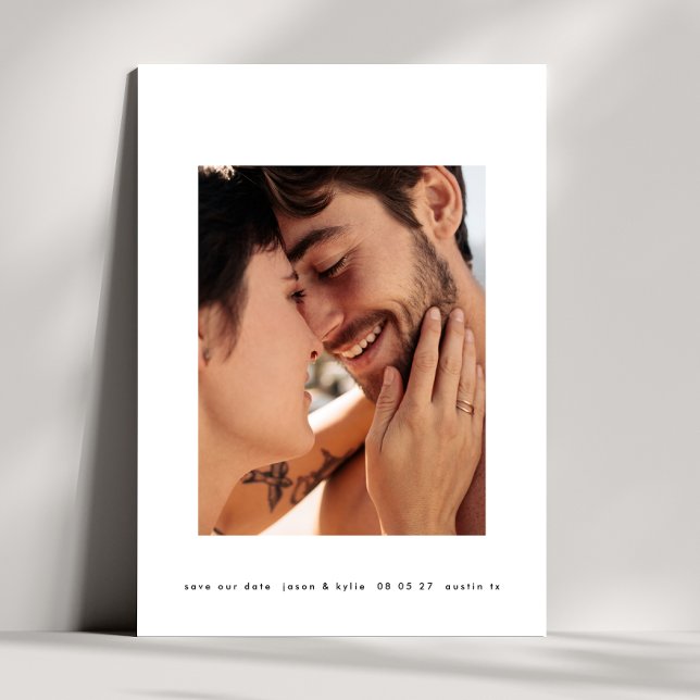 bold frame simple minimal text 2 photo  save the date (Creator Uploaded)
