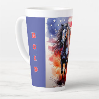 Bold, Free, Patriotic Horse Latte Mug