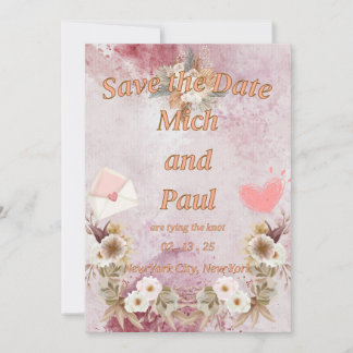 Bold Fuchsia Save the Date Cards