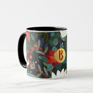 Bold Funky Colourful Floral Dark Chic Modern Mug
