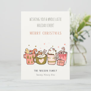 Bold Funny Whole Latte Coffee Cheer Christmas Holiday Card