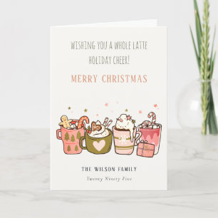 Bold Funny Whole Latte Coffee Cheer Christmas Holiday Card