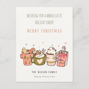 Bold Funny Whole Latte Coffee Cheer Christmas Holiday Postcard