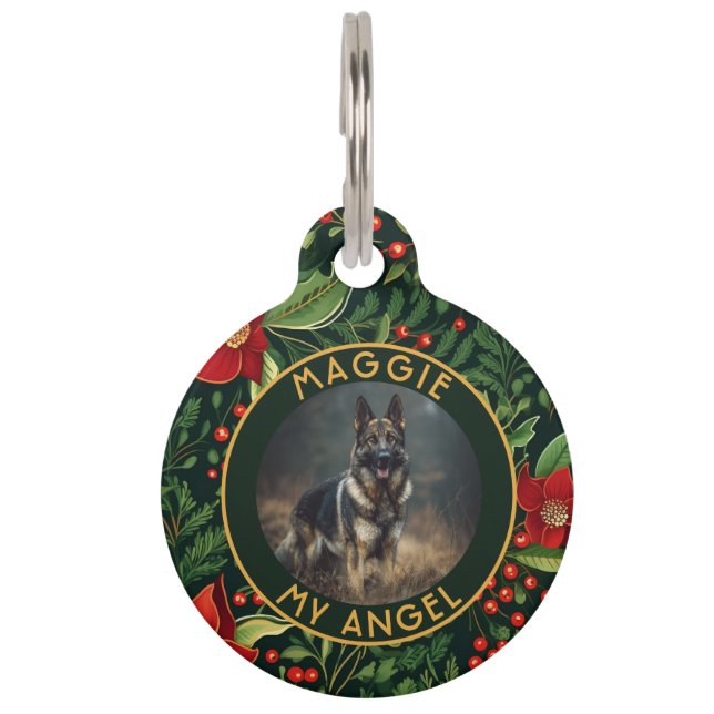 Bold Fur Mom Gift Christmas Pattern  Pet Tag (Front)