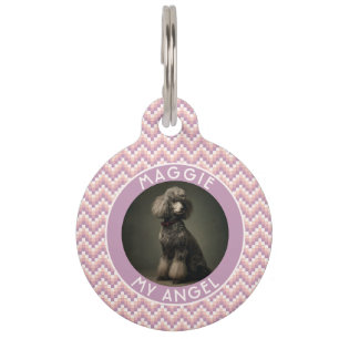 Bold Fur Parent Gift Chevron Checkers Pet Tag