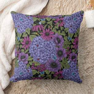 Bold garden florals cushion