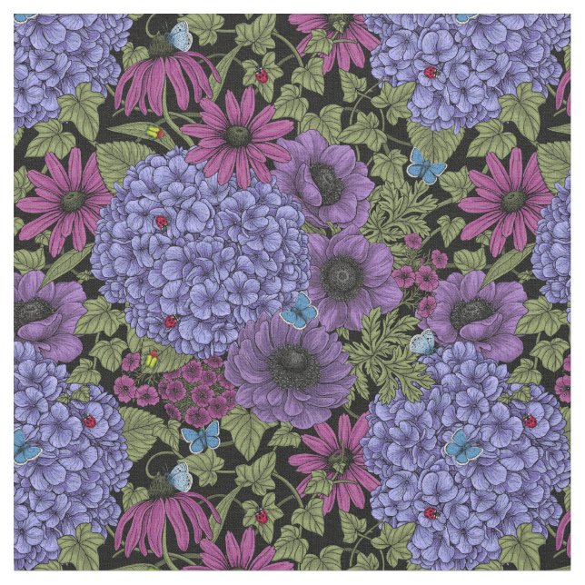 Bold garden florals fabric (Close Up)