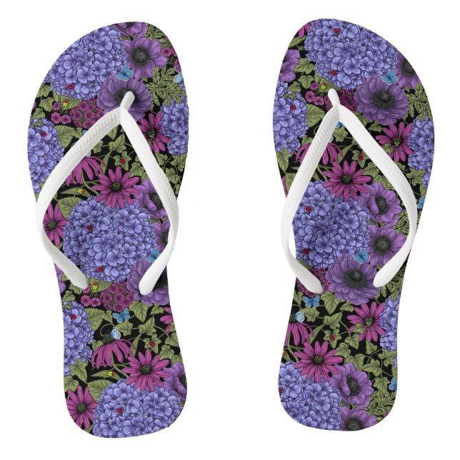 Bold garden florals flip flops (Footbed)