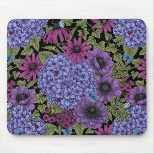 Bold garden florals mouse mat