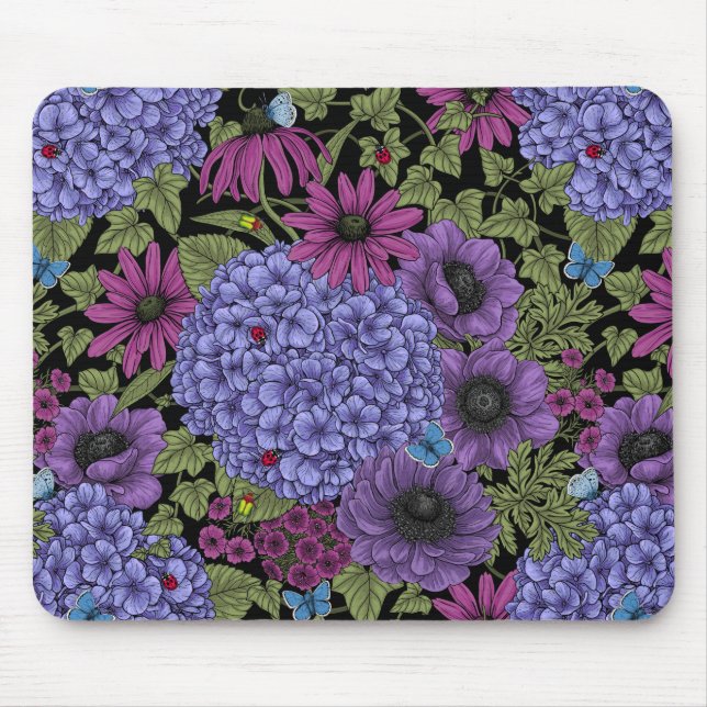 Bold garden florals mouse mat (Front)