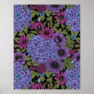 Bold garden florals poster