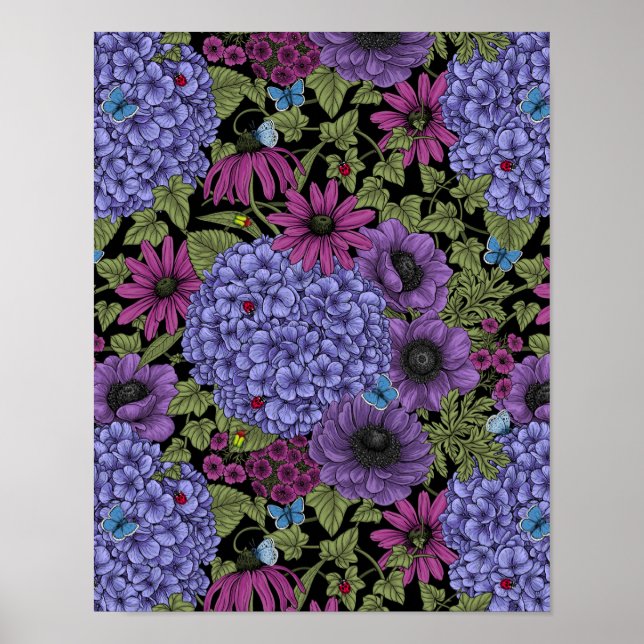 Bold garden florals poster (Front)
