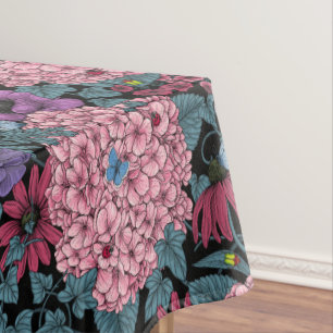 Bold garden florals tablecloth