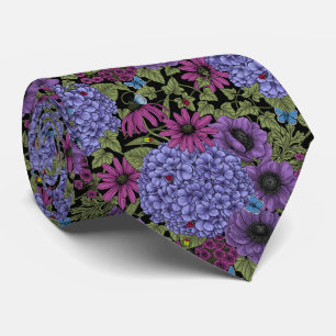 Bold garden florals tie