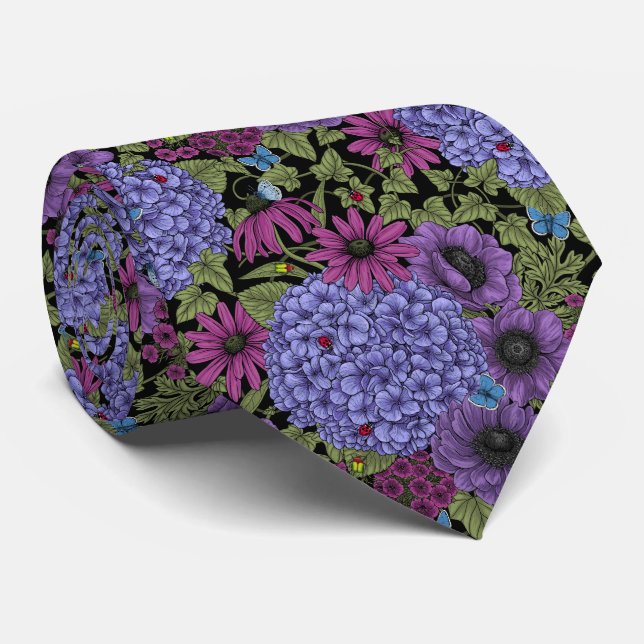 Bold garden florals tie (Rolled)