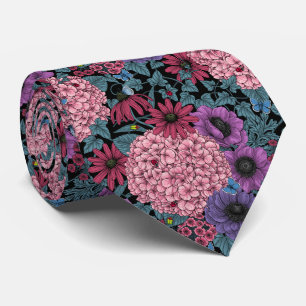 Bold garden florals tie