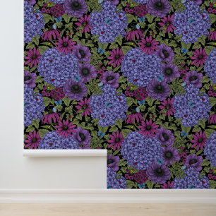 Bold garden florals wallpaper