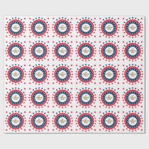 Bold Geometric 4th of July Design Wrapping Paper
