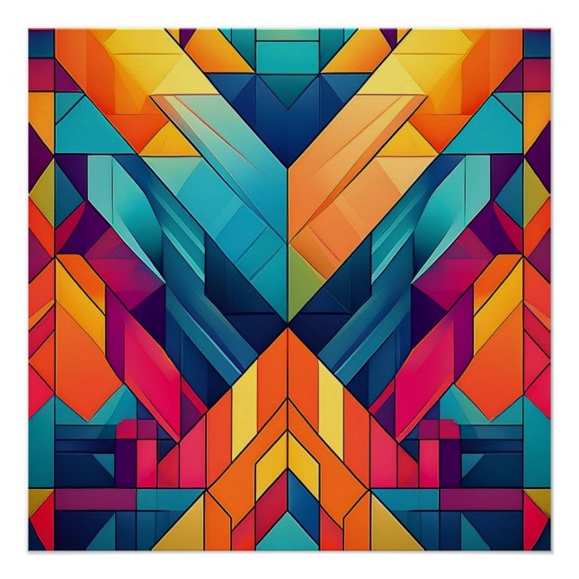 Bold Geometric Abstract – Colourful Modern Art Poster (Front)