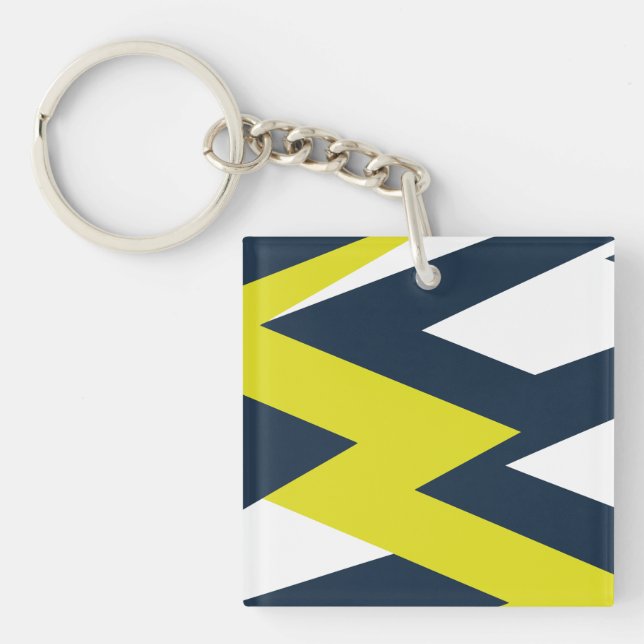 Bold Geometric Abstract Pattern Key Ring (Front)