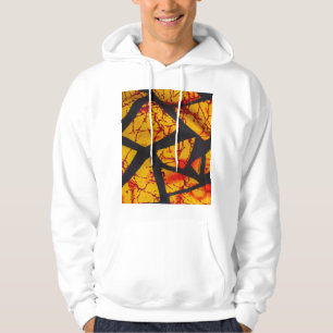 Bold Geometric African Wax Print Fabric - Gold, Re Hoodie