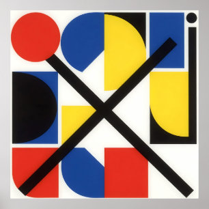Bold Geometric Bauhaus Suprematist Art Poster