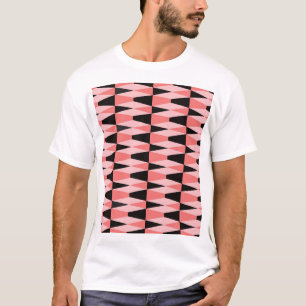Bold Geometric Black Pink Pattern T-Shirt