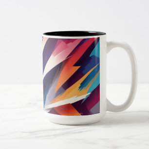 Bold Geometric Colour Burst Two-Tone Coffee Mug