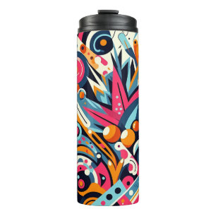 Bold Geometric Energy – Colorful Abstract Art Thermal Tumbler