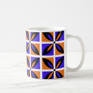 Bold geometric floral design coffee mug